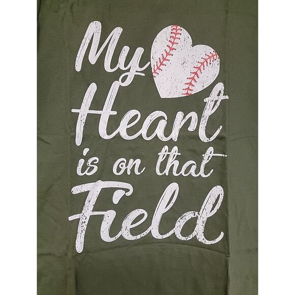 Port & Company Womens Essential Crew Neck T-Shirt sz Large Green Baseball - Picture 2 of 4